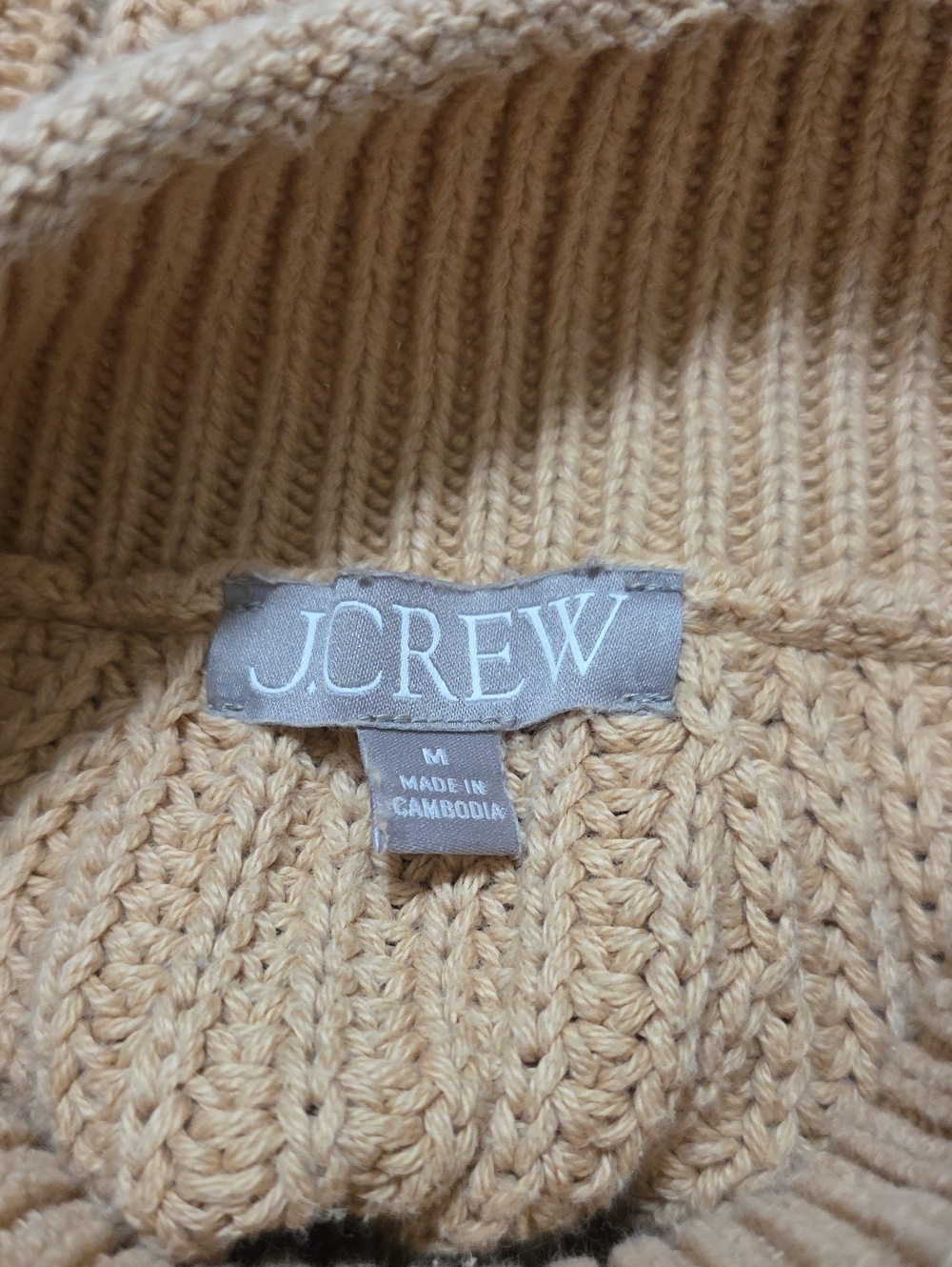 J. Crew Relaxed Rollneck Sweater in Sandy Beach Size Medium - Picture 4 of 4